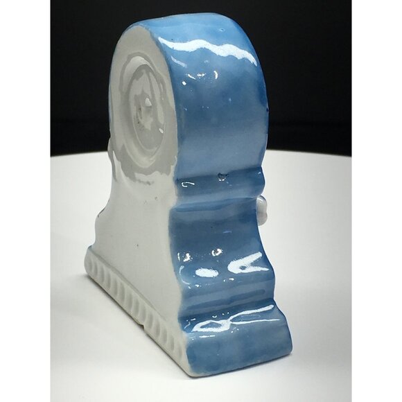 Vintage H Kato Mantle Clock Figurine Ceramic Porcelain Occupied Japan 2.5" Tall - Picture 8 of 15